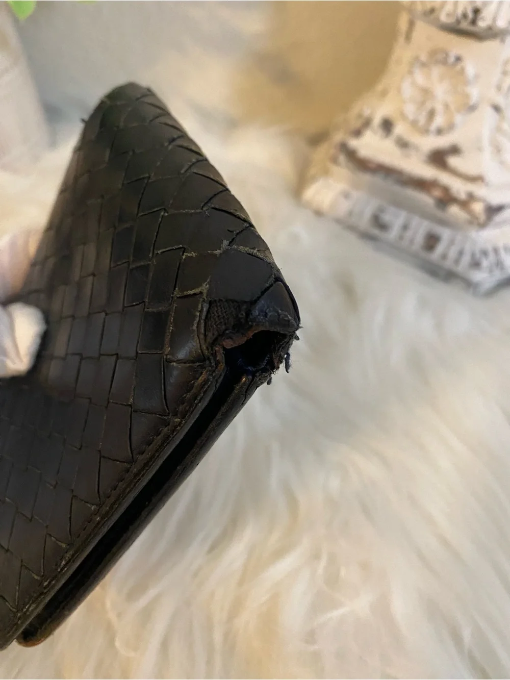 Bottega Veneta Black Intrecciato Leather Bifold Wallet
